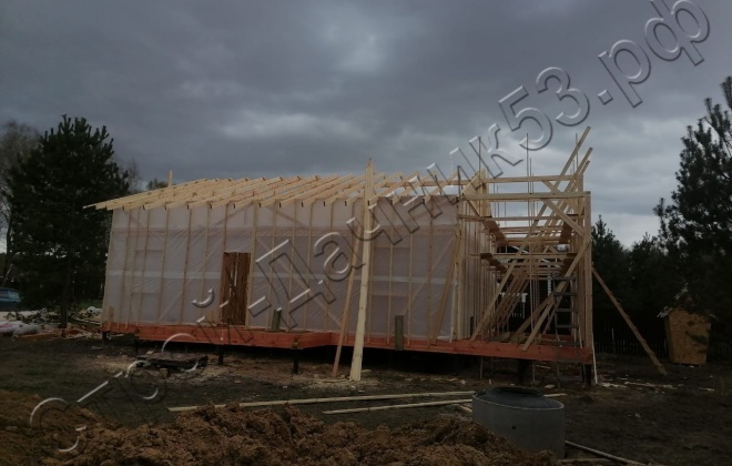 4 Каркасно-щитовой дом Д-40, 13х11м, 126  М², Тульская область, Заокский район, КП Романовский парк. (28)